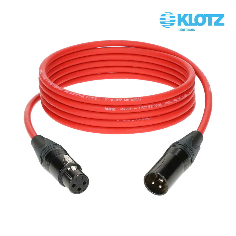 KLOTZ M1 PRIME 클로츠 마이크 케이블 (XLR:XLR, Neutrik 커넥터) 레드 5m