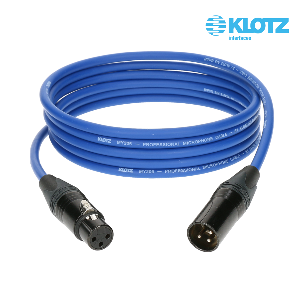 KLOTZ M1 PRIME 클로츠 마이크 케이블 (XLR:XLR, Neutrik 커넥터) 블루 1m