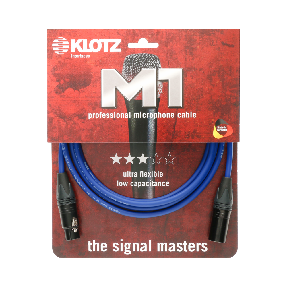 KLOTZ M1 PRIME 클로츠 마이크 케이블 (XLR:XLR, Neutrik 커넥터) 블루 3m