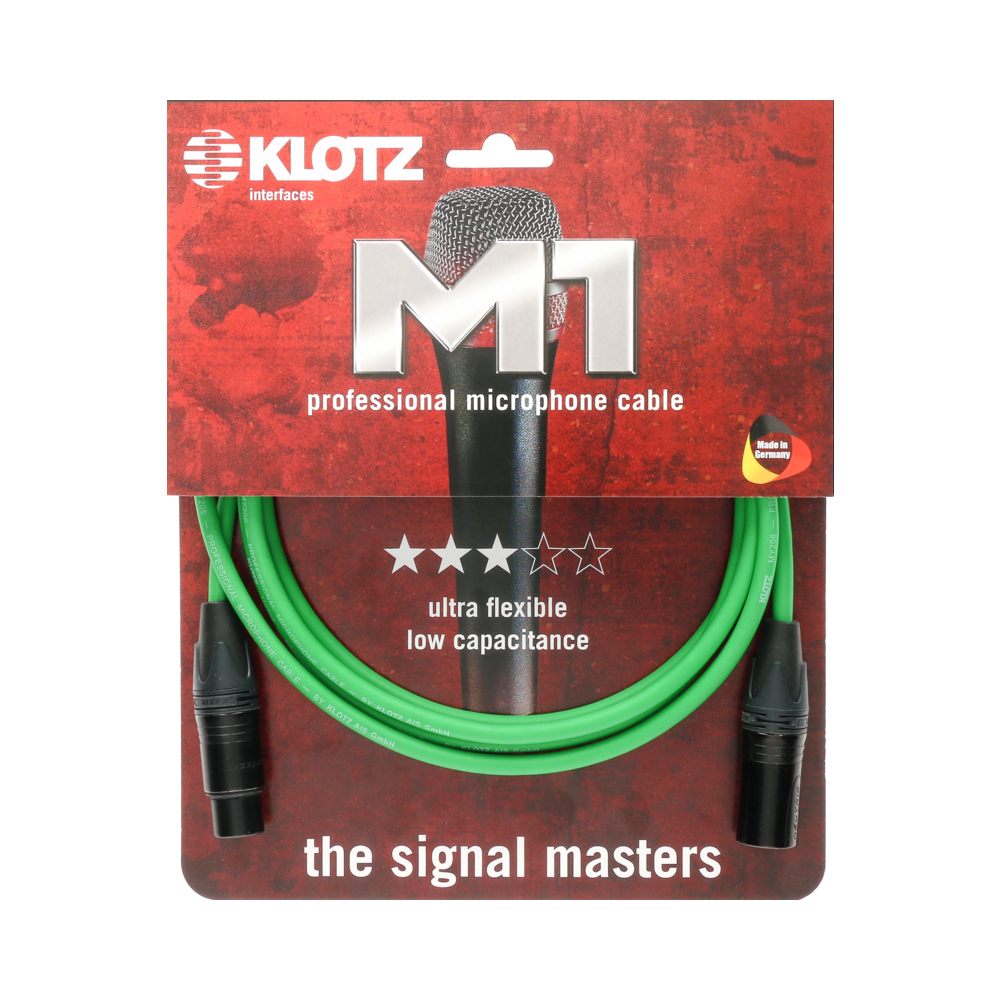 KLOTZ M1 PRIME 클로츠 마이크 케이블 (XLR:XLR, Neutrik 커넥터) 그린 3m