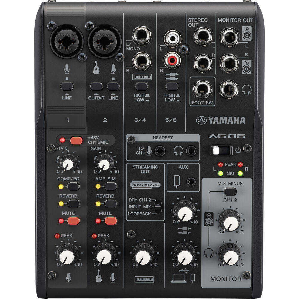 YAMAHA AG06 MK2 야마하 라이브 스트리밍 믹서 겸 오디오 인터페이스
