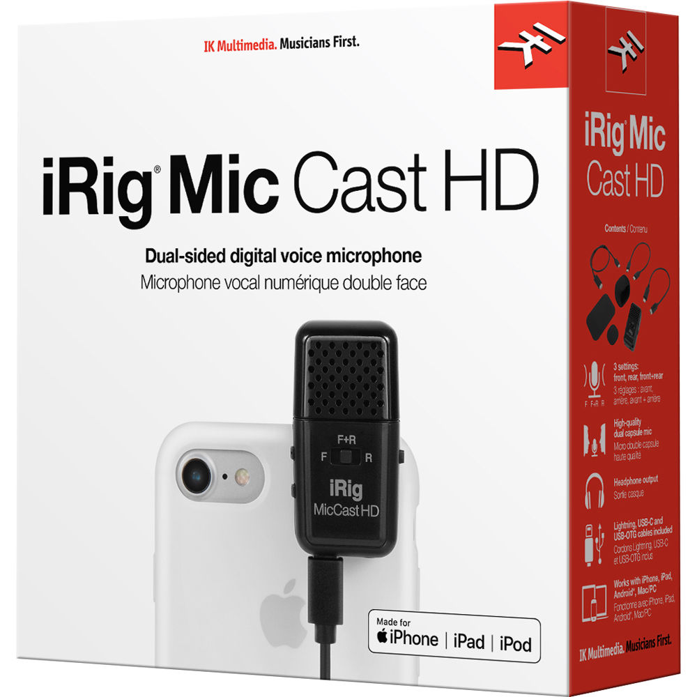 [아카데미 세일] IK Multimedia iRig Mic Cast HD 양방향 디지털 보이스 레코딩 마이크