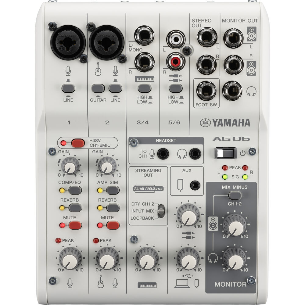 YAMAHA AG06 MK2 야마하 라이브 스트리밍 믹서 겸 오디오 인터페이스