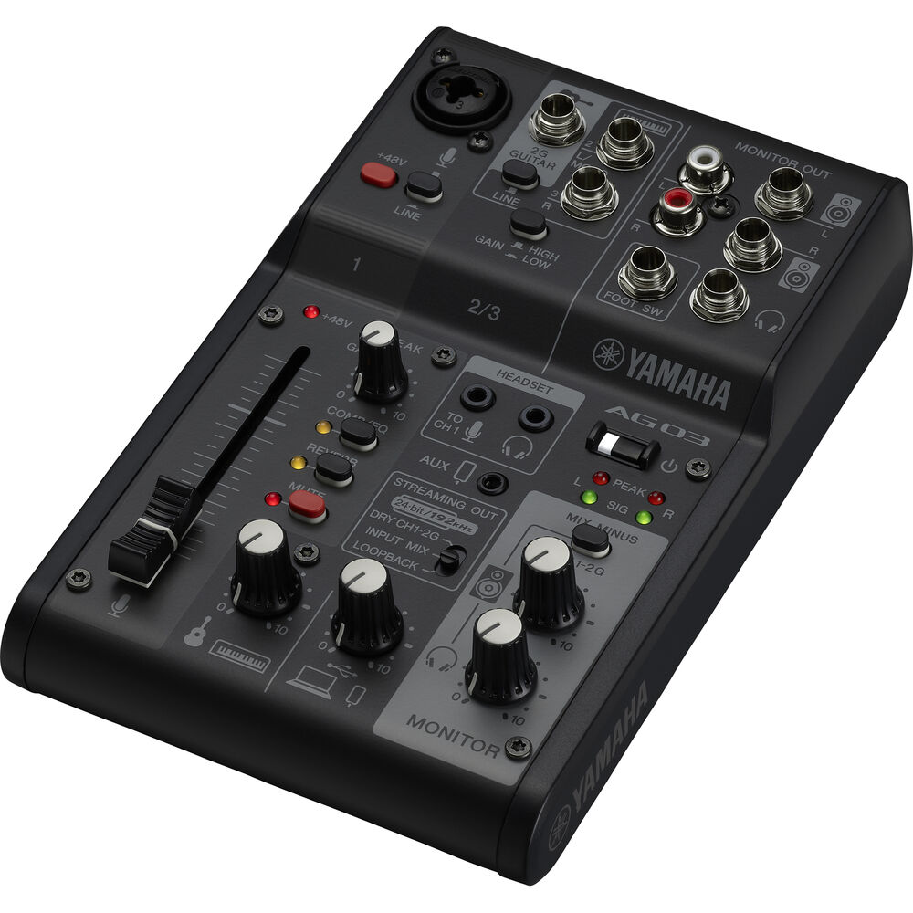 YAMAHA AG03 MK2 라이브 스트리밍 믹서 겸 오디오 인터페이스