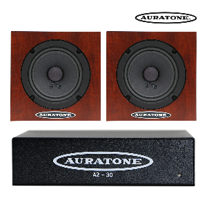 Auratone The New 5C Super Sound Cube 우드 (A2-30 앰프 + 카나레 케이블 번들)