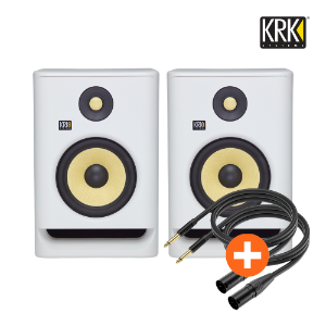 KRK ROKIT 7 G4 화이트 (1조) RP7 액티브 모니터 스피커 + XLR to 55 TRS 케이블